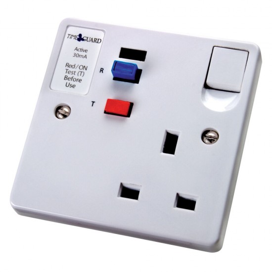 VOLT Time Guard Trip fast TFA01W Single Socket RCD Circuit Breaker replacing an existing socket COMMERCIAL 240v SC120D