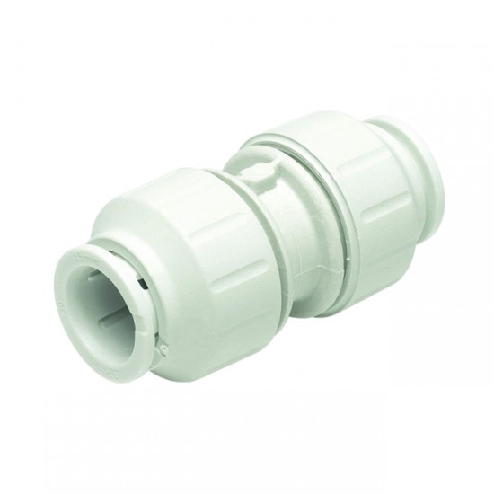 John Guest PEM0410W Speedfit White Straight Connector 10mm x 10mm Push On Semi Rigid Pipe Caravan Motorhome SC416