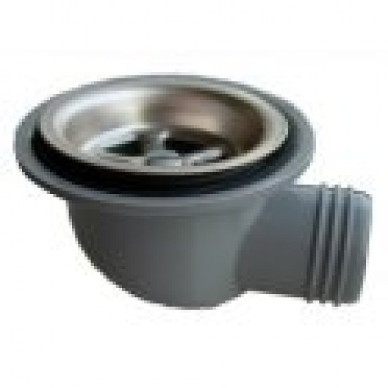 Sink Drain waste 26mm outside diameter90 ° 48mm Stainless Steel top no plug Caravan Motorhome SC423ZB