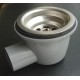 Sink Drain waste 28 - 70mm 90 deg RIGHT ANGLE STAINLESS STEEL top complete with drainer Caravan Motorhome SC423ZC