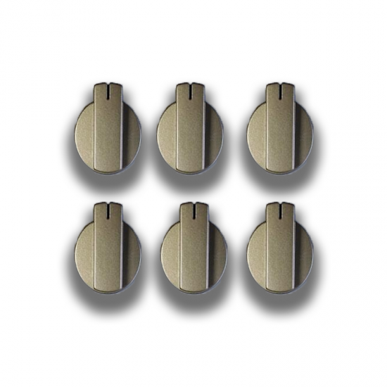 SSPA0901.MNK THETFORD LEISURE COOKER STRAIGHT KNOBS MATT NICKEL SET OF 6 CARAVAN MOTORHOME SC473C