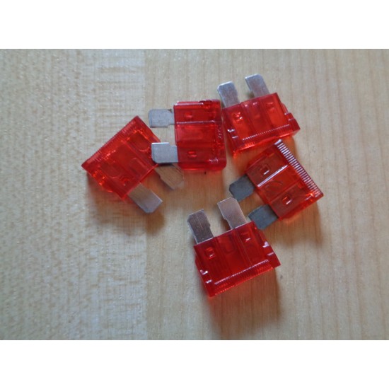 Automotive blade fuse 10amp Red 5 x fuses Caravan Motorhome scFBFB007