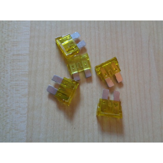 Automotive blade fuse 20amp Yellow 5 x Fuses Caravan Motorhome scFB009