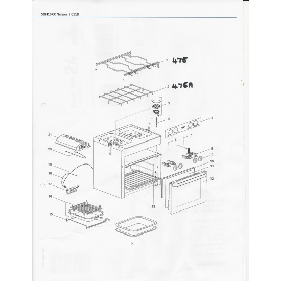 spares kit pan holder sspa 0958 fits Thetford Nelson Marine Cooker SOH 1500 SC475