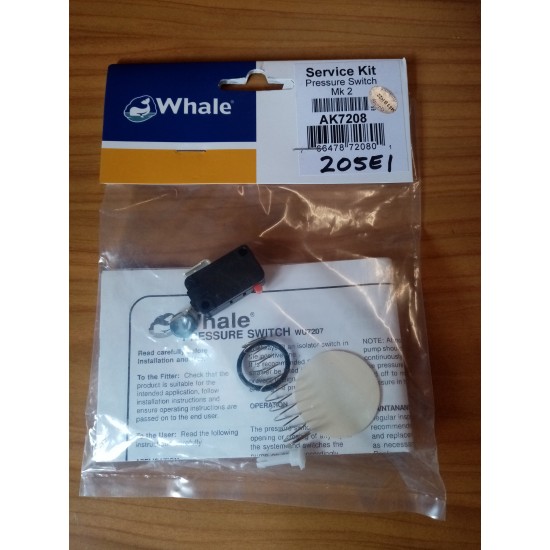 Whale Service Kit Pressure Switch MK2 AK7208 Caravan Motorhomes sc205E1