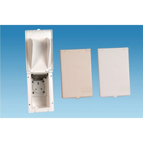 White external 13AMP socket box CARAVAN MOTORHOME sc357J