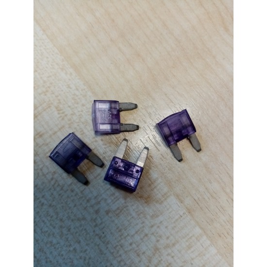 Mini blade fuse 3amp x 4 PURPLE AUTO MOTORHOME scFB026