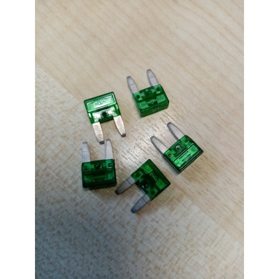 Mini blade fuse 30amp x 5 GREEN AUTO MOTORHOME scFB034